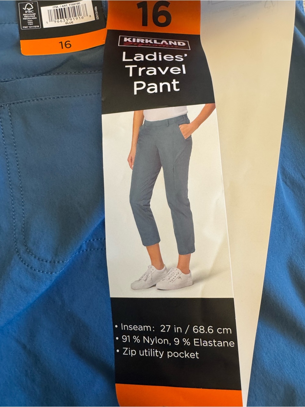 Kirkland Signature Women's Travel Pant - Blue